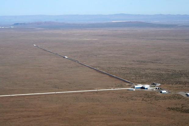 The LIGO detectors (Laser Interferometer Gravitational-wave Observatory) The two arms are 4 km in length.