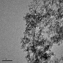 Physico-chemical properties of 94 (a) 50 nm (b) 50 nm Fig. 5.7 TEM micrographs of the silica aerogels prepared using weak acid (a) Citric-2M (b) Citric-3M Fig. 5.8 shows the FTIR spectra of silica aerogels catalyzed with weak acid (3M).