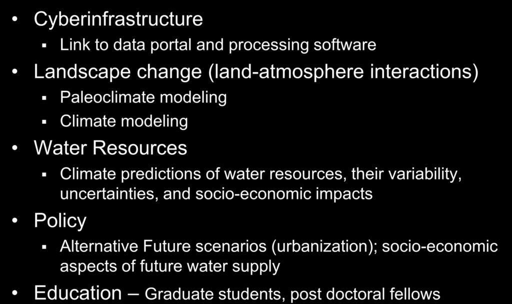water resources, their variability, uncertainties, and socio-economic impacts Policy Alternative Future