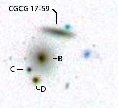 earby galaxy, MAC 1341+0147, is a 2:1 elongated very faint
