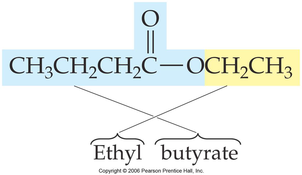 Esters Products of reaction between carboxylic