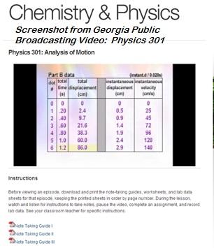 2. Georgia Public Broadcasting: Physics 301 Analysis of Motion Video (30 minutes) http://www.gpb.
