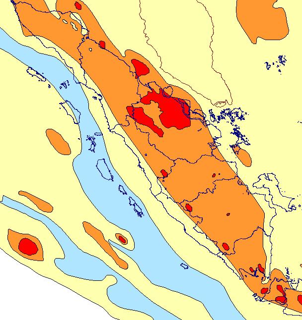 PETROLEUM SYSTEM REGIONAL HEAT FLOW MAP (Modified from Kenyon & Beddoes, 1977) Average Heat flow in the North Sumatera