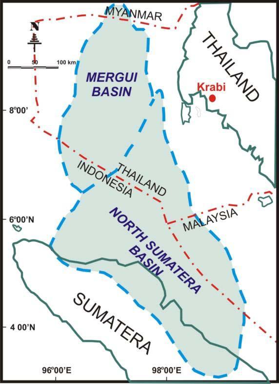INTRODUCTION The Mergui North Sumatera Basin occupies an area of cross-border among 4 Countries : Thailand, Malaysia, Indonesia,