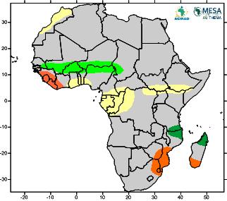 Below average to well below average precipitation has been observed over north-eastern Libya, some parts of southern Africa and southern Kenya during January to March 2016.
