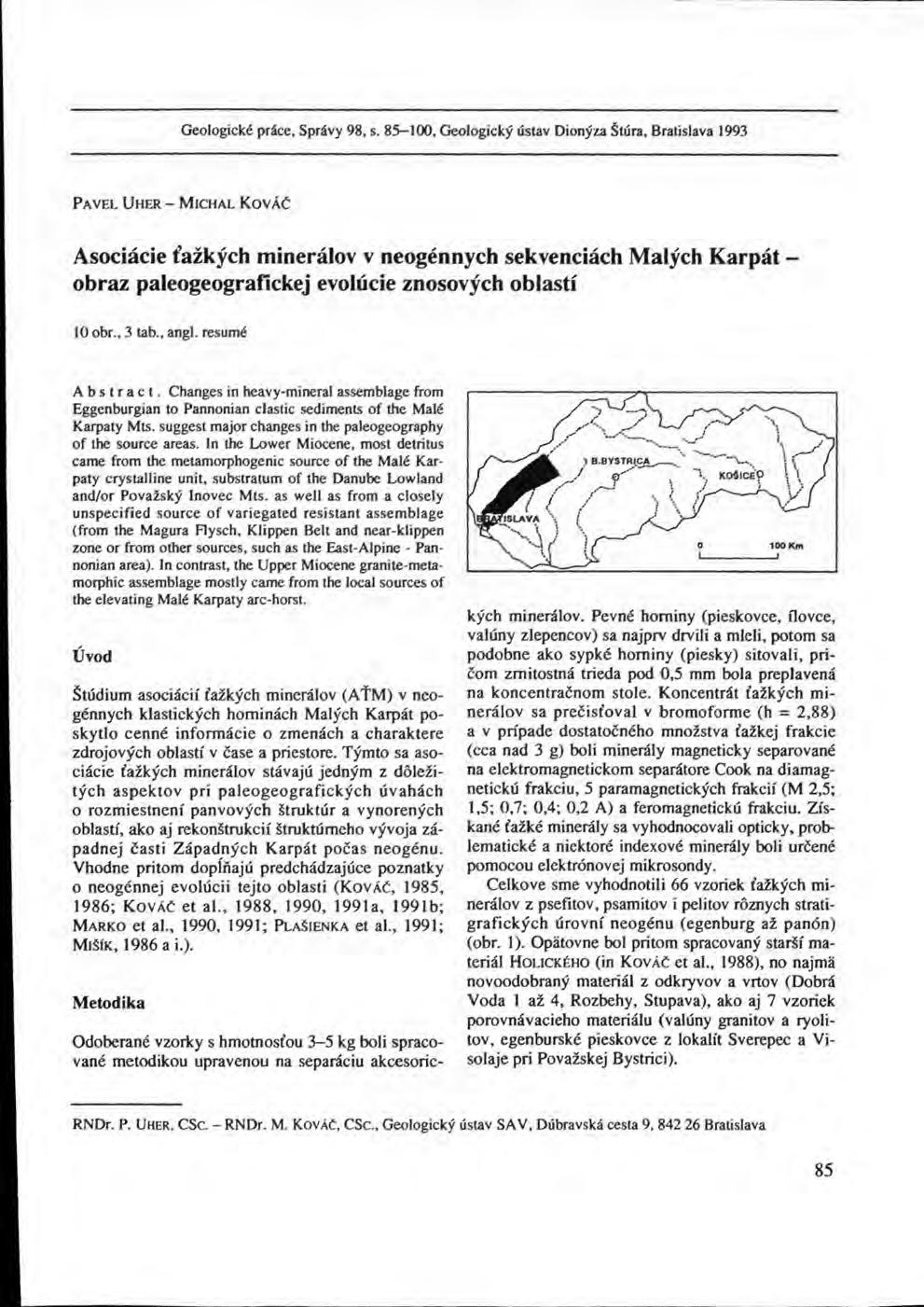 Geologické práce, Správy 98, s.