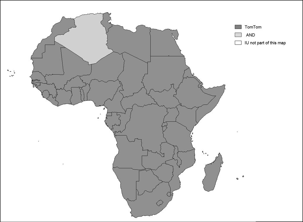 PTV Africa City Map 2017 (Standardmap) Map version name (Core) Map version name