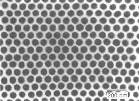 8.4 Building Blocks of Future Nanosystems 327 Fig. 8.20 Hexagonal nanopore array formed by aluminum anodazation. (a) Top view.