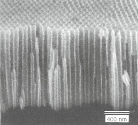 % chromic acid at 608C for 15 min [99], just like a lift-off process, leaving the magnetic dots on the silicon substrate. One must be aware that porous alumina is an insulator. As shown in Fig. 8.