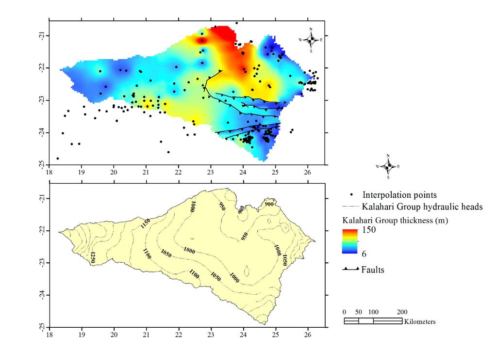 RESULTS & DISCUSSION CONT Hydrostratigraphy, aquifer spatial distribution & aquifer parameters 1: Kalahari Group Unsaturated Zone. Continuous spatial extent.
