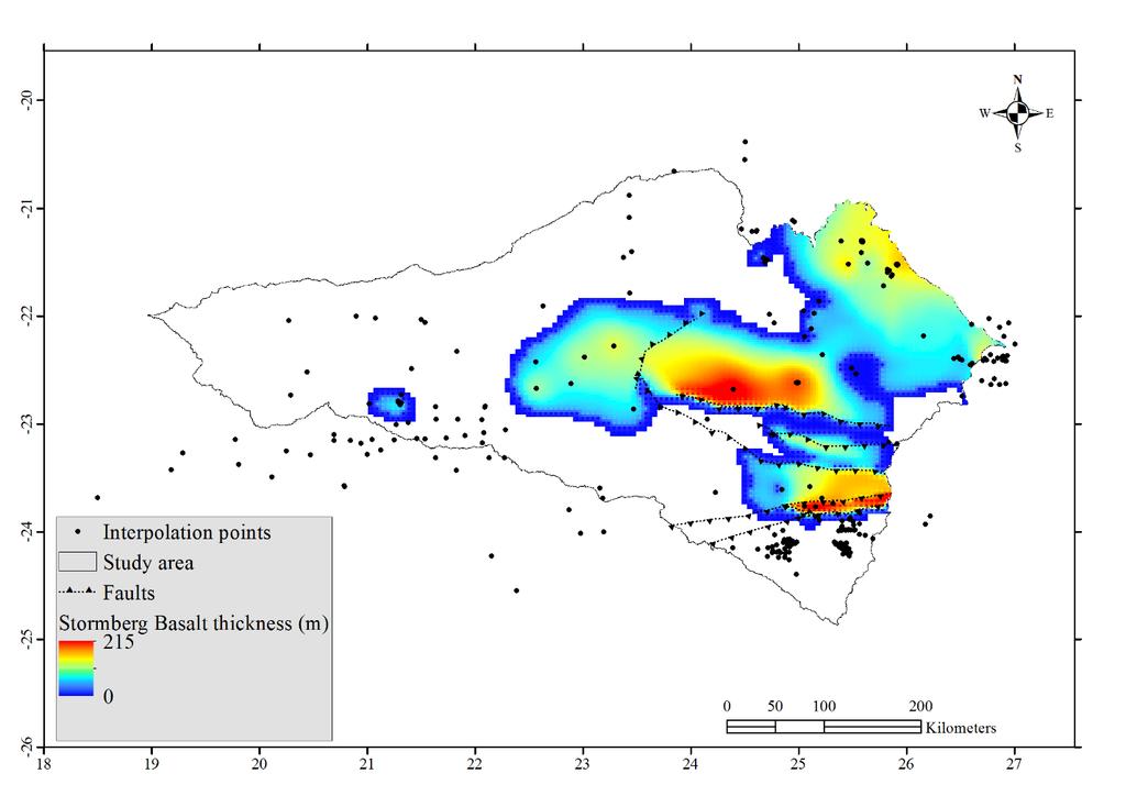 RESULTS & DISCUSSION CONT Hydrostratigraphy, aquifer spatial distribution & aquifer parameters 2: Stormberg Basalt