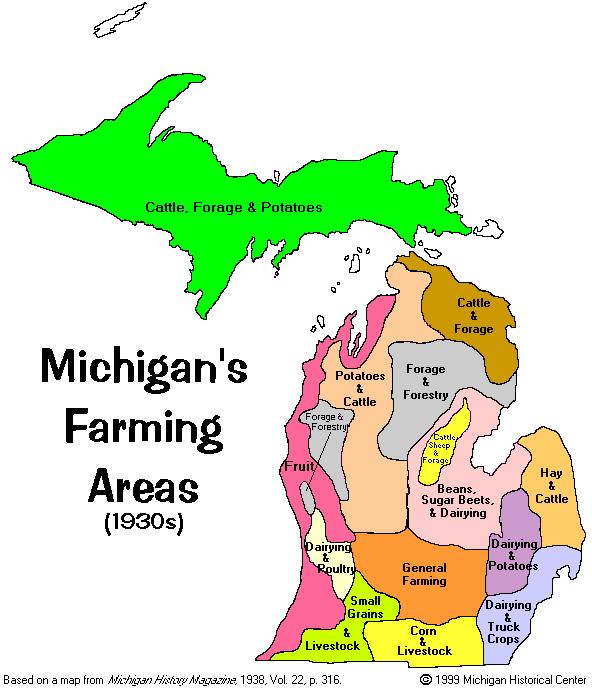 Soil and Agriculture Much of the swamp land of Michigan was drained for