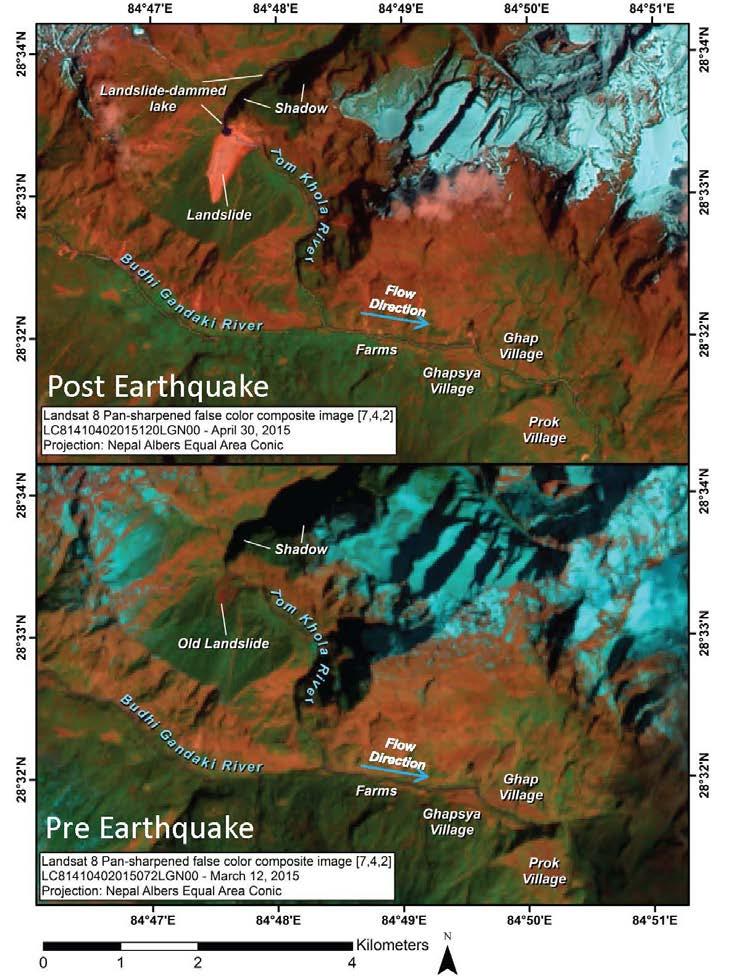 Post- and pre-earthquake image pair.