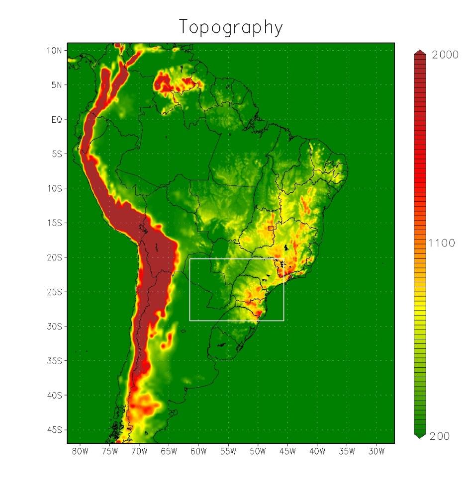 The region of Paraguay and southern Brazil is inserted in the La Plata basin, where there is great number of telemetric surface stations, allowing it to generate precipitation fields observed in
