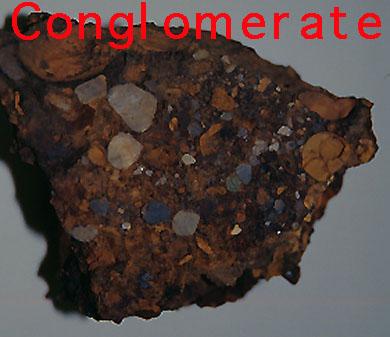 Conglomerate is a clastic sedimentary rock that forms from the cementing of rounded cobble and pebble sized rock fragments.