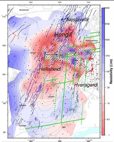 Alnethary 74 Report 9 FIGURE 2: The western part of the Hellisheidi geothermal field and the location of well HE-52 with horizontal deviation resistivity anomaly of the Hengill central volcano and is