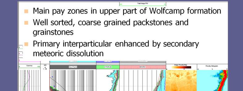Concentrate on two main zones that are significant in the Wolfcamp formation Here is the log from