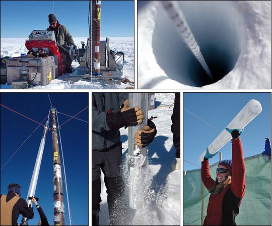 Drilling ice cores Chemical composition of ice related to
