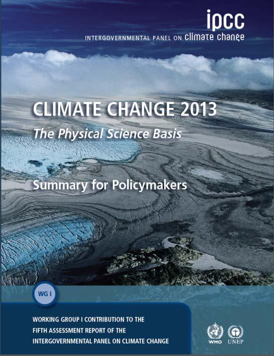 http://www.climatechange2013.org/ (Full report to be released 30 January 2014) Observed global mean combined land and ocean surface temperature anomalies, from 1850 to 2012 from three data sets.