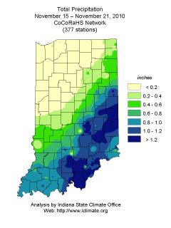 Counties declaring open burn bans as of Nov 21 st November 22 nd 30 th There were hints last week that the months-long drought of 2010 may finally be breaking down in Indiana.