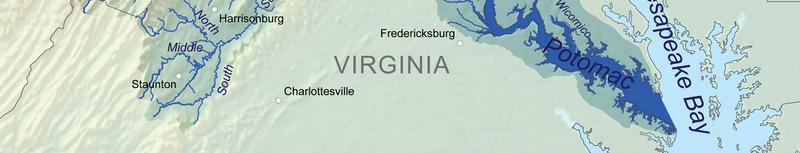 the borders of MD, VA, and