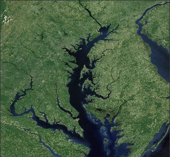 Chesapeake Bay Fed by many Appalachian rivers