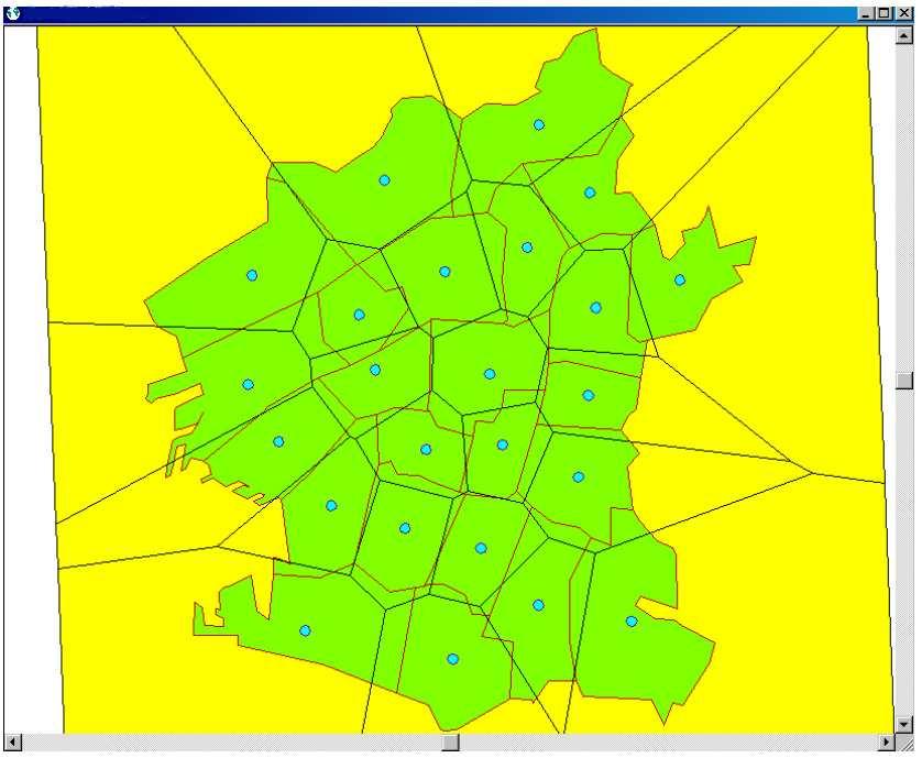 distribution making use of the Voronoi diagram Figure 4: