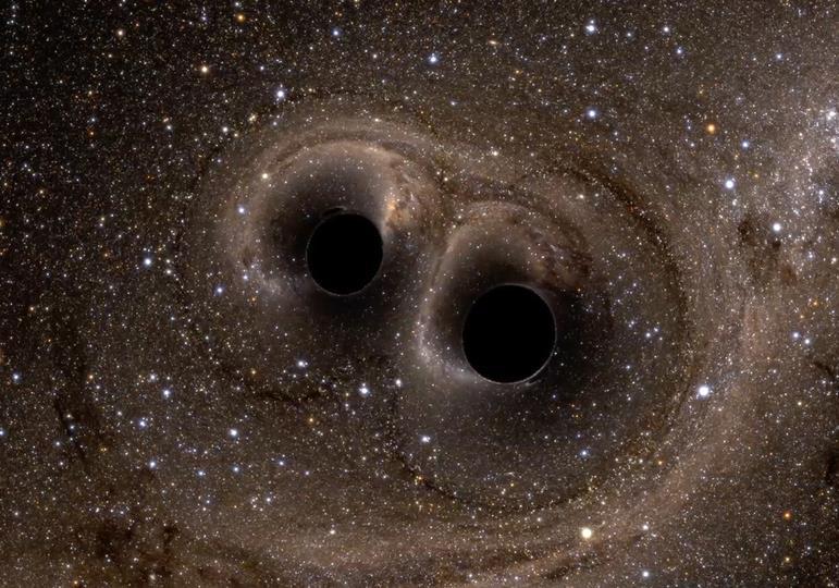 and light pulled from a star - Binary black hole: another black hole gets drawn in How do they behave? https://www.nasa.