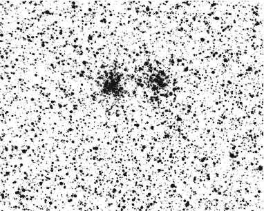 NGC 1969 is an extended low-density cluster. NGC 1971 is also quite elongated projected distance between the clusters is 45. 6 corresponding to 11.1 pc.