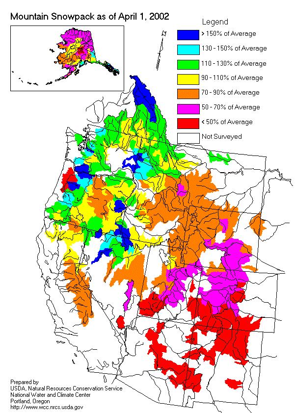 the large year to year variability in mountain snowpack water storage.