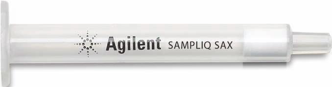 POLYMER SampliQ SAX The Agilent SampliQ Strong Anion Exchange (SAX) polymeric resin is a mixed mode, quaternary amine divinyl benzene polymer that displays both anion exchange and reversed phase