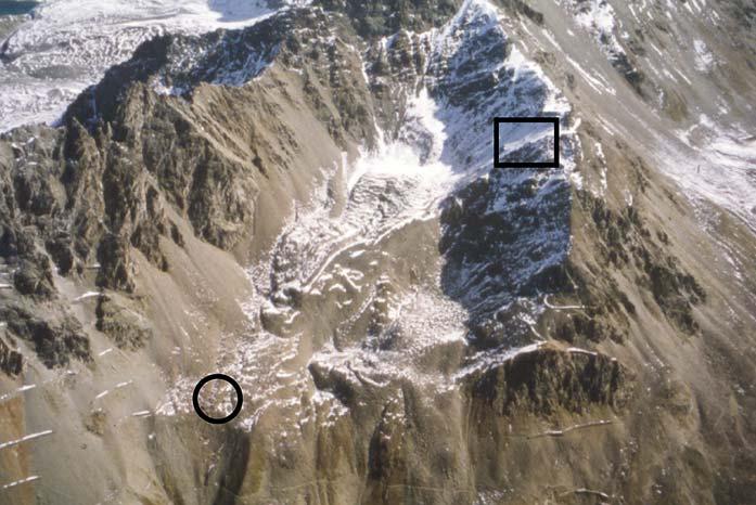 AVALANCHE DEFENCE STRATEGIES AND MONITORING OF TWO SITES 359 Figure 5. Aerial photograph showing the location of study sites 1 and 2. (Photograph: M. Hoelzle).