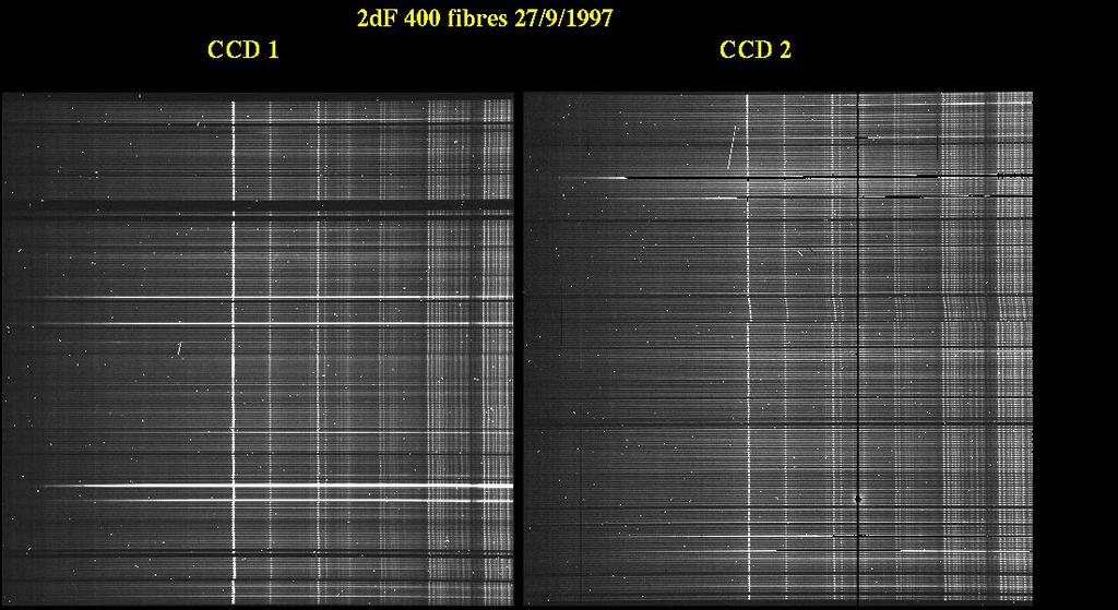 Multiobject Spectrographs Individual fibers on 2dF spectrograph. Multifiber spectrograph Place fiber optic cables at locations of objects in the focal plane.
