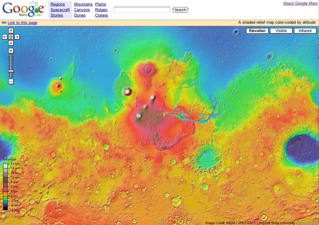 1. Google Mars The Google guys recently teamed up with NASA researchers at Arizona State University to create one of the most detailed online scientific map and image archive ever made of Mars Google