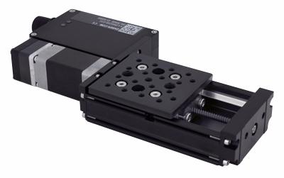 X-LSM-E Series: Miniature motorized linear stages with built-in motor encoder and controllers 25, 50, 100, 150, 200 mm travel 10 kg load capacity Up to 104 mm/s speed and up to 55 N thrust Built-in