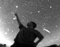 Meteors Quick streaks of light in the sky called meteors, shooting stars, or falling stars are not stars at all: they are small bits of rock or iron that heat up, glow, and