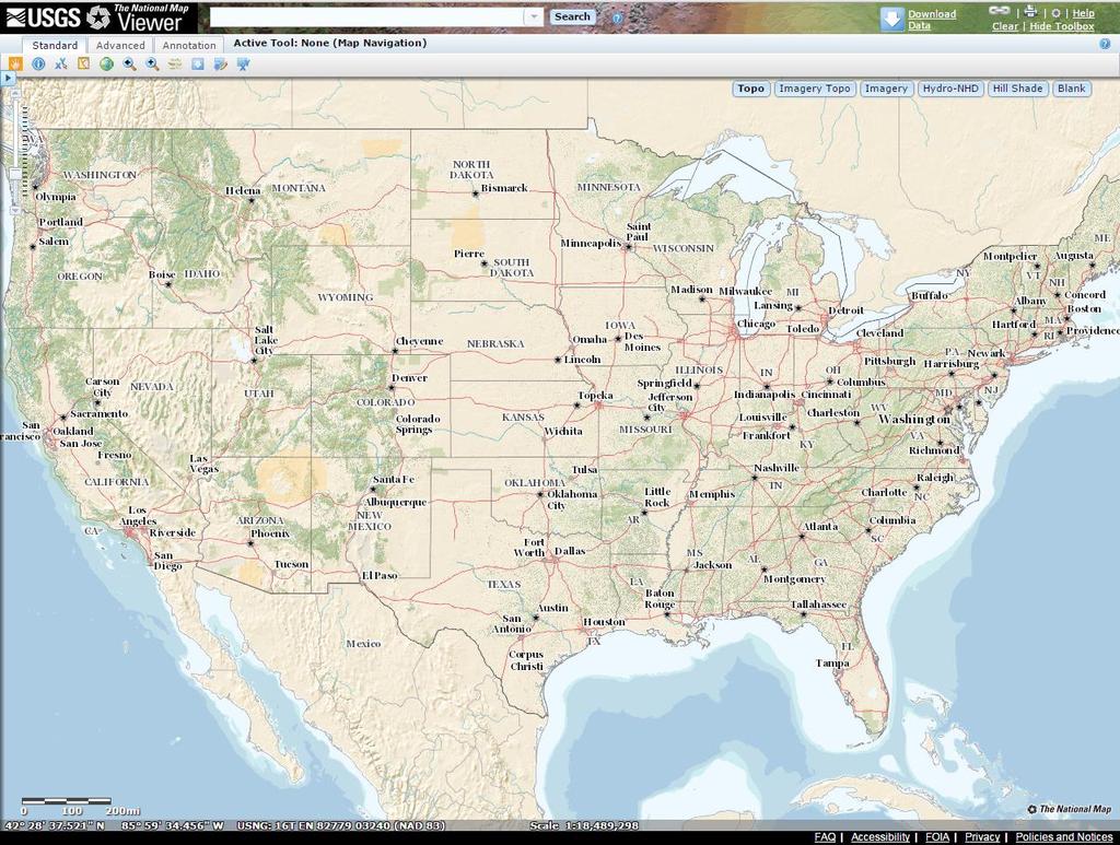 Fast Base Map 100% National Map Content One-Stop to Download The National Map Data and