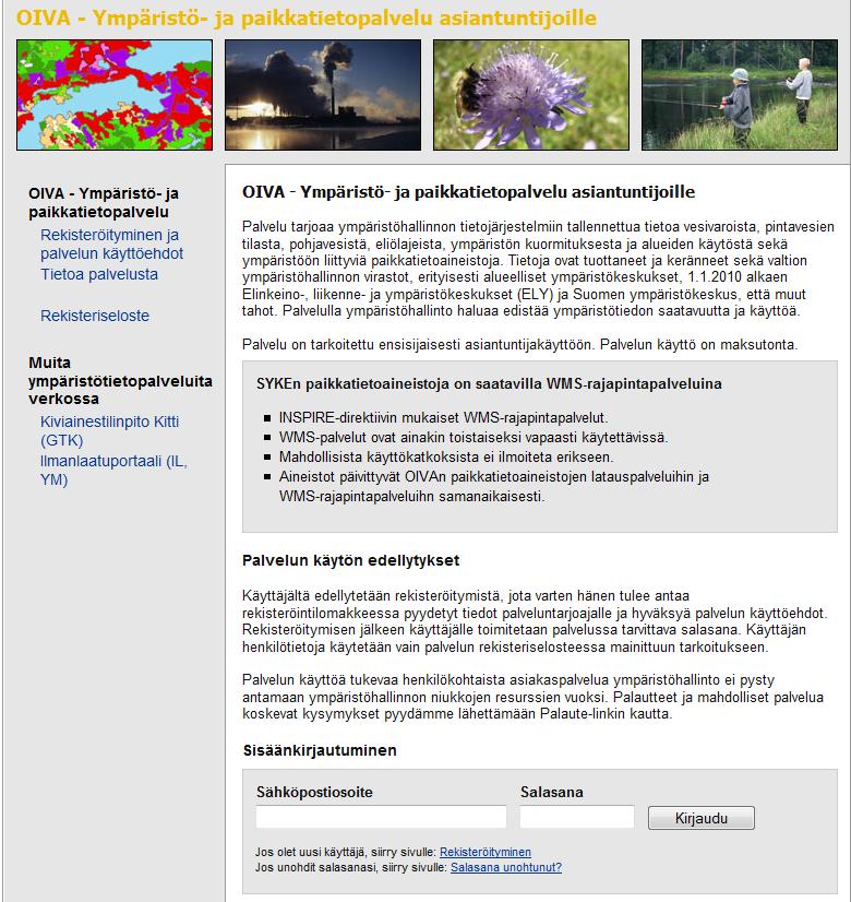 29.11.2013 Direct access to environmental data systems through OIVA www.ymparisto.