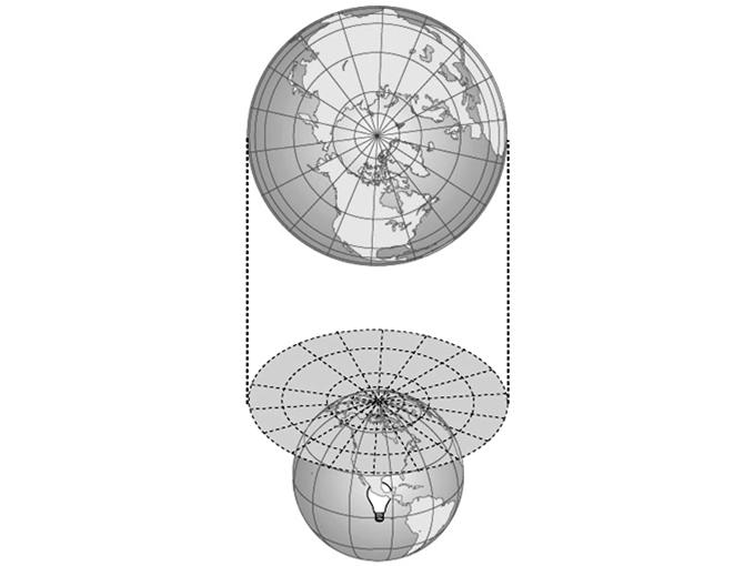 Parallels and Meridians cross at right angles YES Albers conic projection Mercator cylindrical projection Graticule: the pattern of parallels and