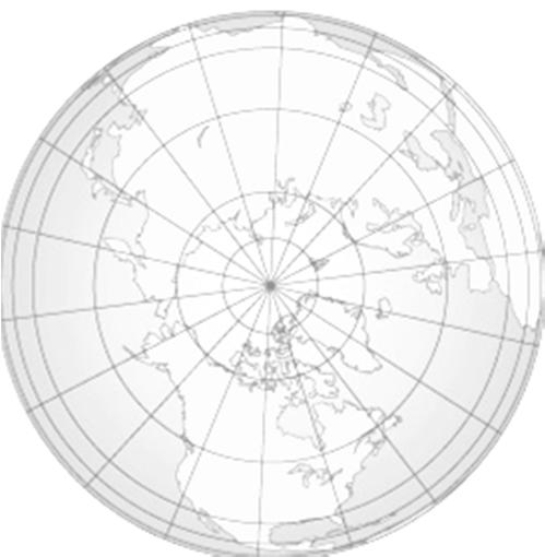 polar projection, the point of tangency is the pole. 1. Parallels are straight east-west lines NO 2.