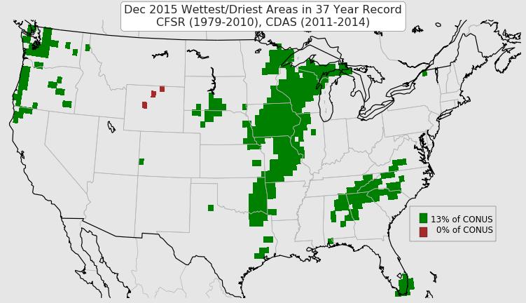 December 2015 CONUS Precipitation Observed vs.