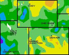 In Colorado, the temperature gradient in 2005 went from below average in the south to above average in the north, but that gradient was reversed in 2006.