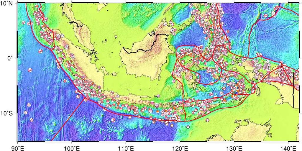 on 4 tectonic plates, 7 tectonic blocks, and 126 earthquakes data Burma Eurasia Ph.