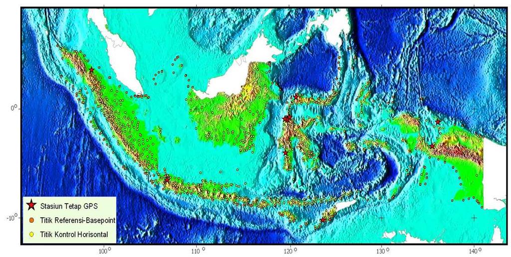 GPS Control Stations in Indonesia (2008) courtesy of Cecep Subarya, BIG Around 950 stations Hasanuddin Z. Abidin, 2014 Geodetic Datum in Indonesia 1.