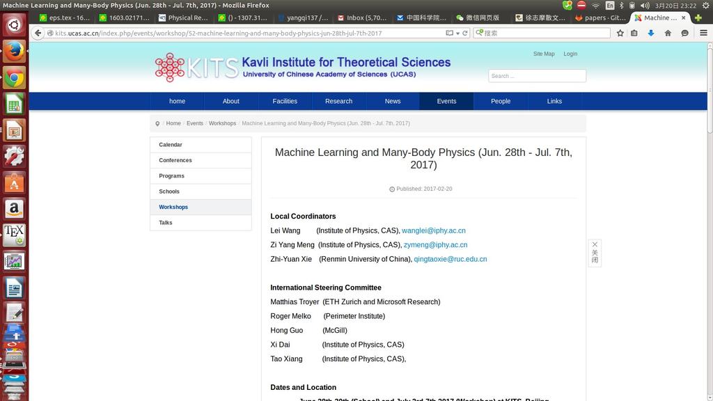 Advertisement Scope of the Workshop Conceptual connections of machine learning and many-body physics Machine learning