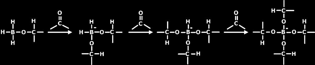 The oxyanion produced in the intial step helps stabilize the electron-deficient BH 3 molecule by adding to its empty p orbital.