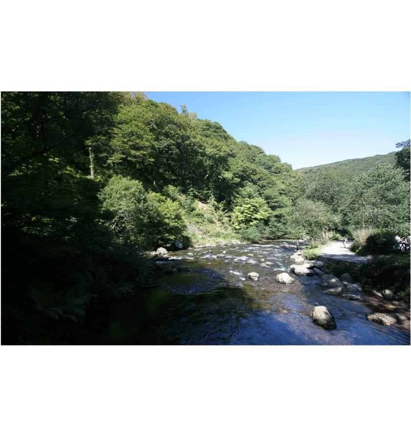 The East Lyn Valley This photograph was taken looking downstream from Watersmeet. 1.