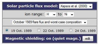 Short term SEP fluxes Used as input for SEU models (see tutorial) Models implemented in SPENVIS CREME86: worst case and Aug 1972 spectra, cosmic ray component subtracted CREME96: based on GOES and