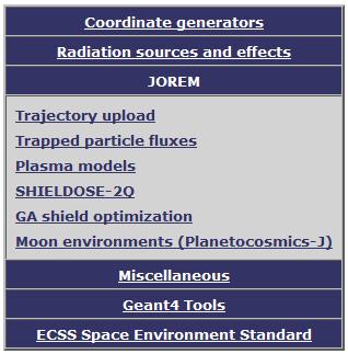 JOREM models Jupiter Radiation Environment and Effects Models and Mitigation (JOREM): ESA project to develop radiation models and tools for Jovian missions Jovian