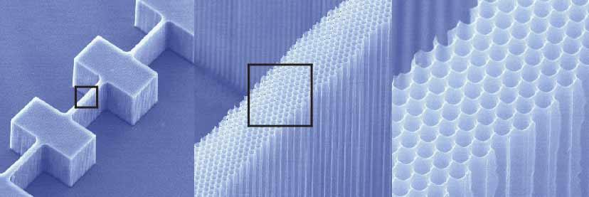 SAMPLES Two-dimensional photonic crystals, possessing a triangular lattice of air pores were fabricated in silicon samples using a pre-patterned electrochemical etching process as described by